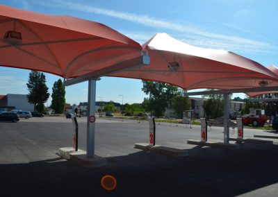 Texabri a conçu et fabriqué l'abri drive du e-Leclerc Drive de Chalon-sur-Saône