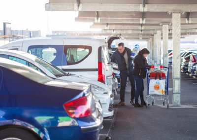 Abri de passage Texabri parking couvert du carrefour barentin