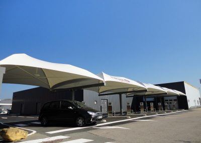 Texabri a conçu et fabriqué l'abri drive du e-Leclerc Drive de Metz-Hauconcourt