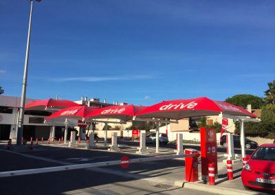 Texabri a construit l'abri Drive du Carrefour de Nîmes Ouest