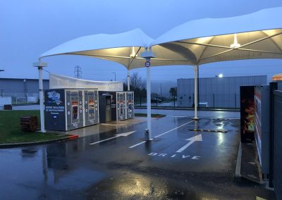 Texabri a conçu et fabriqué l'abri drive du e-Leclerc Multi-Énergies Drive de Quimper