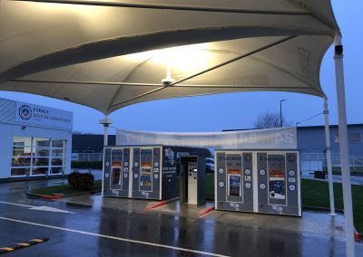 Texabri a conçu et fabriqué l'abri drive du e-Leclerc Multi-Énergies Drive de Quimper