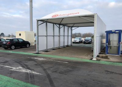 Texabri a conçu et fabriqué l'abri drive de parking de l'hypermarché Leclerc de Rezé